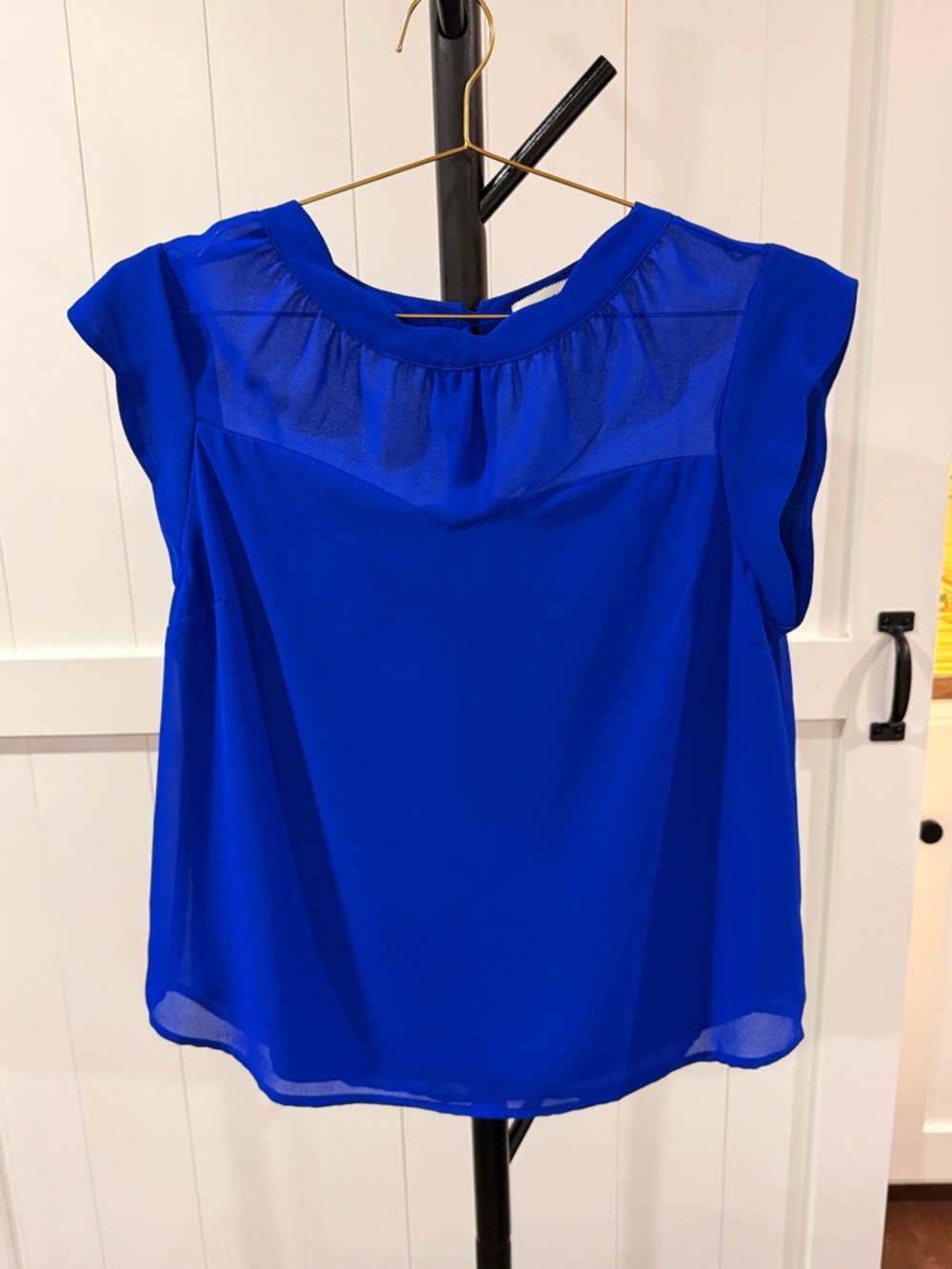Monteau Cobalt Blue Cap Sleeve Blouse